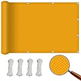 Sun Segel Sonnensegel 2 x 2.5 m Sonnensegel Rechteckig Wasserdicht Sonnenschirme Markisen Wasserdicht Polyester Reißfest anpassbare Größe für Garten Balkon Camping Terrasse Pergola, Gelb