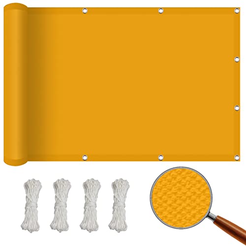 Sun Segel Sonnensegel 2 x 2.5 m Sonnensegel Rechteckig Wasserdicht Sonnenschirme Markisen Wasserdicht Polyester Reißfest anpassbare Größe für Garten Balkon Camping Terrasse Pergola, Gelb