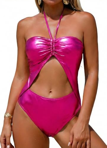 Maillot de bain une pièce sexy gainant à découpe dos nu plongeant