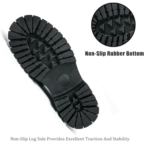 Men's Leather Printed Platform Slip-On Loafers Classical Casual Round Toe Non-Slip Lug Sole Business Dress Shoes for Formal Business Wedding Prom2