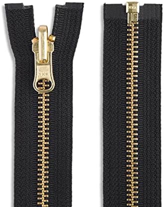 Lakesstory 28 Inch Black Reversible Zipper, Heavy Duty, Separating, Brass Teeth, Polyester Tape