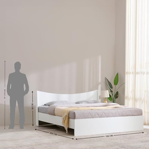 Image of Home Centre | Alton | Queen Bed Without Storage | White | 78 x 60 | 1 Year Warranty