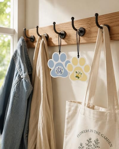 Image of 10PCS Paw Print Car Air Fresheners - Cute Paw Shaped Scented Hanging Cards with Floral & Fresh Fragrances, Cute Car Mirror Accessories, Pet Lover Gifts for Women and Dog Owners