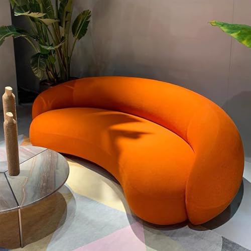 Sofá curvo de gran tamaño de 2 plazas de tela de nube de espuma para sala de estar, dormitorio, oficina