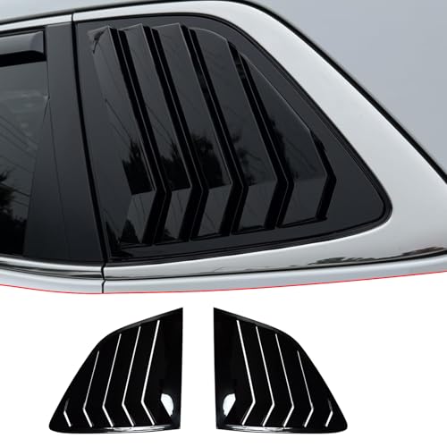Anfigo Rear Side Window Louvers Compatible with Honda CRV CR-V 2023 2024 2025, ABS Air Vent Scoop Cover Window Blinds, Glossy Black