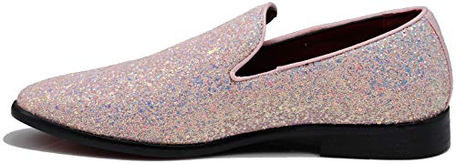 Image of SPK04 Men's Vintage Glitter Dress Loafers Slip On Shoes Classic Tuxedo Dress Shoes