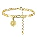 ChainsHouse Figaro Cavigliera Costellazione Zodiaco a Catena per Donne Ragazze Adolescenti Gioielli Boho Beach Estivi Placcati in Oro 18 Carati Bracciale da 4,5 mm con Piede d'ankel Regolabile