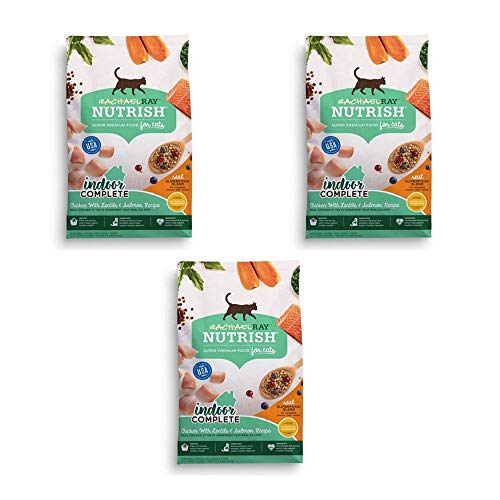 Rachael Ray Nutrish Indoor Complete Natural Dry Cat Food (3 Pack, Indoor Complete - Chicken with Lentils & Salmon)