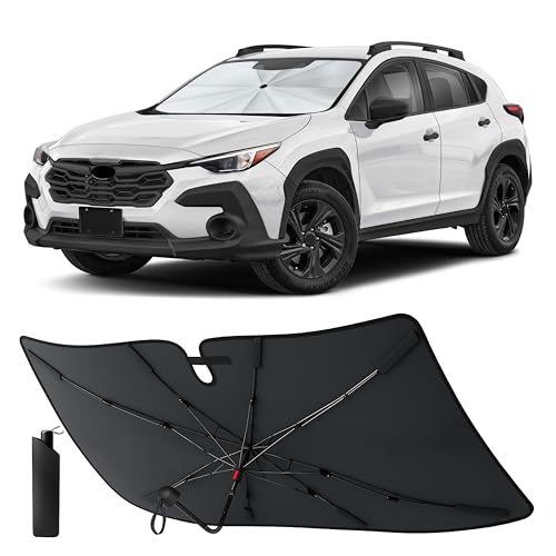 EcoNour Foldable Windshield Sun Shade & Window Tint Fit for 2018-2023 2024 2025 Subaru Crosstrek Sunshade Front Car Window Shades Sun Visor UV Protection Heat Blocker Car Accessories