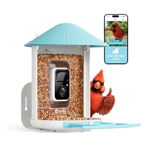 NETVUE by Birdfy Smart Bird Feeder with AI Camera, Auto Capture Videos & Live Steam, Wireless Wildbird Watching, Outdoor Backyard Birder(AI by Subscription) Blue