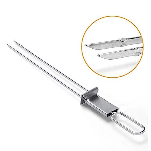 Espetinhos de Kabob Para Grelhar - Forquilhas de legumes para churrasco ajustáveis ​​de aço inoxidáv