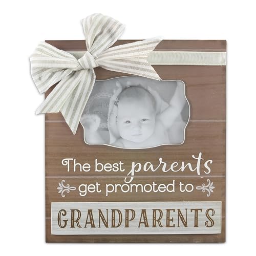 Young's Inc Wood Grandparents Picture Frame, 4x6 Grandkids Photo Frame Gift for Grandparents, Rustic Farmhouse Picture Frame, Grandparent Announcement Keepsake, Baby Photo Display, Designed in USA