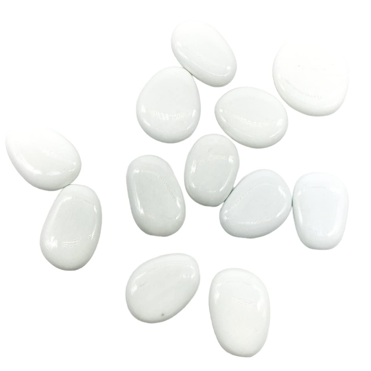 STONED® White Flat Glass Painting Pebbles Story Stones Mosaic Beads Art Craft Home Garden (10)