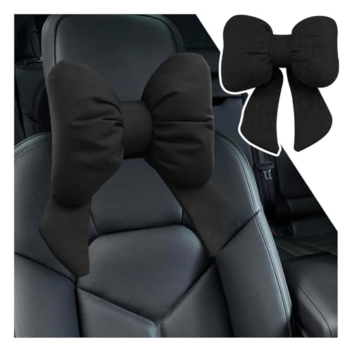 YGDMD 2026 New Bow Car Neck Pillow,Cute Car Headrest Pillow for Cars Decorations & Relieving Shoulder and Neck Fatigue,Comfortable Head Rest Pillows for Cars as for Women (Black)