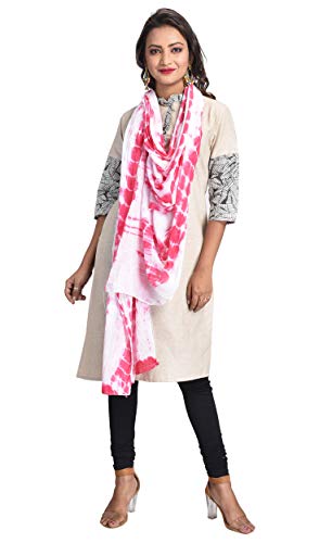 Image of Women's Pure Cotton Traditional Authentic Shibori Tie Dye Dupatta Chunni