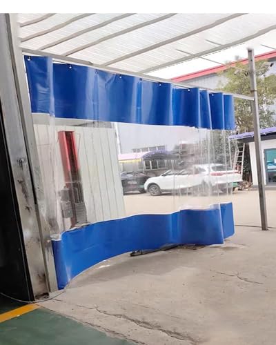 Tenda divisoria per Garage isolata e Resistente alle intemperie - Divisorio per spazi industriali con Binario Scorrevole, separatore Trasparente per officine, Magazzini e pergole (L1xA3,5 m/