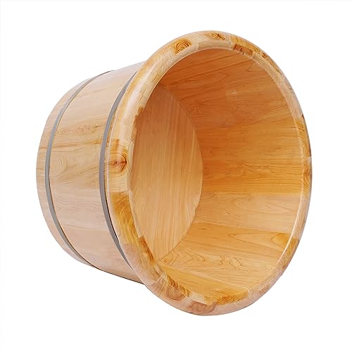 Baño de pies de madera de cedro con tapa y bolas de masaje miniatura 6