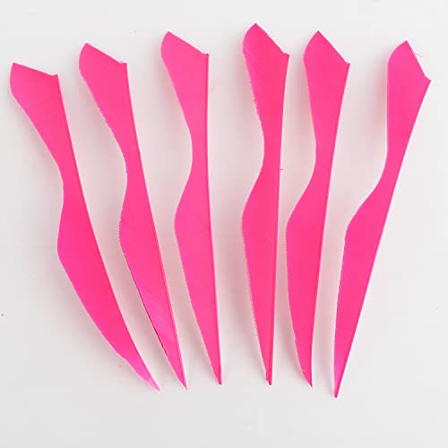 Limaity 50Pcs 5Inch Feather Fletching Vanes Right Wing Natural Arrow Feathers Big Turkey Feathers For Diy Archery Hunting Targeting Arrows (Pink) #TOP3