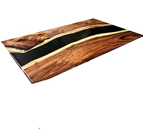 Black Resin Handmade Wooden Working Dining Custom Top Table Handmade Decorative Furniture Decor