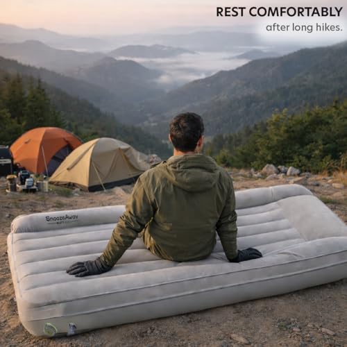 Image of BUTT BABY SnoozeAway Inflatable Bed with Rechargeable Air Pump, Ultralight Portable Ergonomic Bed for Kids & Adults | Floating Pool, Beach, Camping, Trekking, Indoor & Outdoor Relaxation (Smoky Grey)