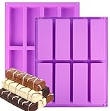 Premium Nonstick Silicone Mold for Granola Bars - Set of 2 | Easy Release, Effortless Cleaning, and Durable | Ideal for Baking, Making Rectangle Granola Bars | Food-Grade, Flexible Moldes silicona