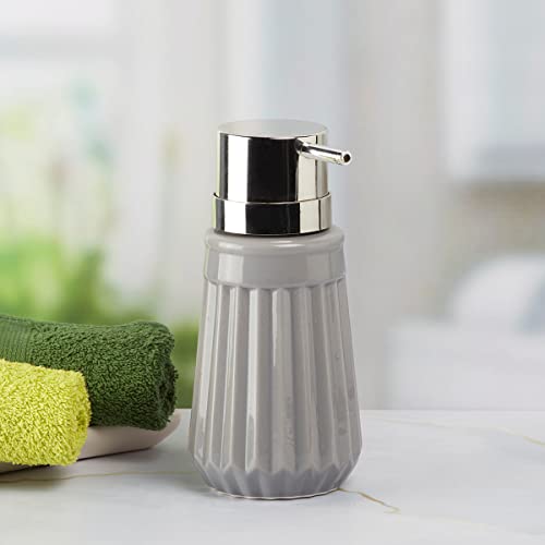 Image of Kookee Ceramic Soap Dispenser with Pump for Kitchen, Bathroom, & Wash Basin, Designer Refillable for Liquid Handwash, Shampoo & Lotion, Leakproof, Set of 1 (6034)