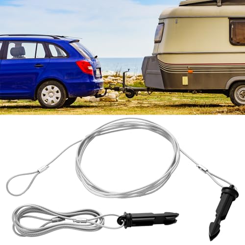 WILLBOND 2 Pcs 4 ft Replacement Trailer Breakaway Cable for Breakaway Switch 48 Inch Wire with Nylon Pin Assembly Safety Emergency Brake Cable with Pin for RV Trailer Accessories