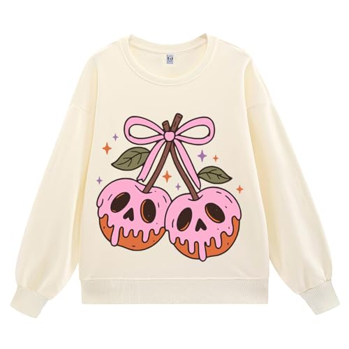 Cherry Skulls Sweatshirt Gothic Halloween Sweatshirt For Women Men