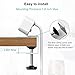Desk Clamp Power Strip with USB C, 3 Outlets Desktop Mount Power Station with 6.5 ft Plug Extension Cord, White