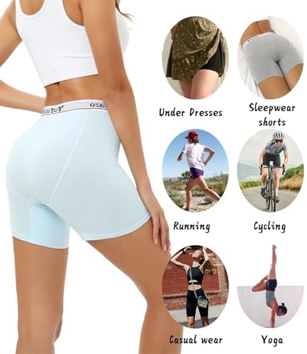 Image of Women's Anti Chafing Slip shorts Cotton Boxer Briefs Boyshorts Underwear 5.5 inch Inseam 5 Pack