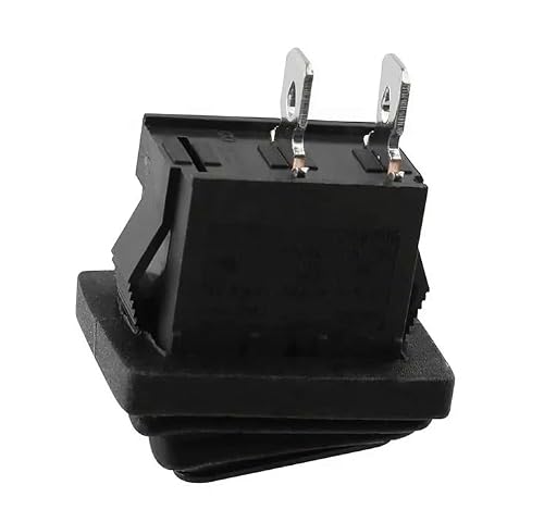 Wodoszczelny miniprzełącznik dźwigniowy IP65, 250 V, 6 A, 125 V 10 A AC, KCD1 (6 V, 9 V, 12 V, 24 V 125 V AC/DC), czarny, prostokątny, 19 x 13 mm, 2-biegunowy wł./wył
