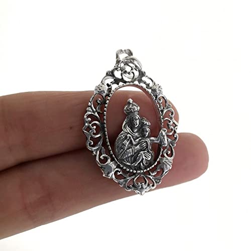 Medalla Virgen Carmen plata ley 925 unisex 35mm