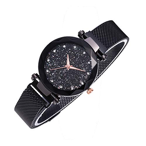 Guangcailun Estrella de Cuarzo del dial Reloj clásico Casual Mujeres de Cuarzo analógico Reloj de Pulsera de Metal con Correa de Acero Inoxidable Cover