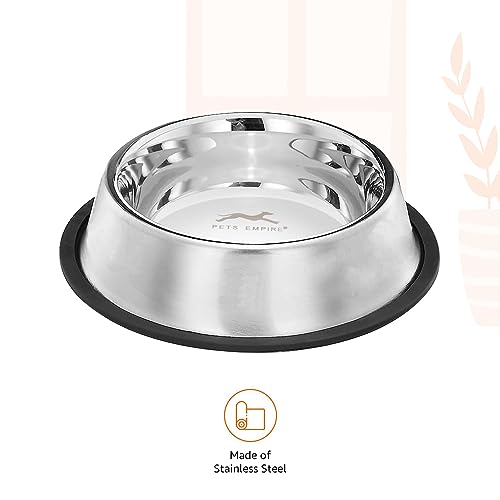 Image of Pets Empire Stainless Steel Feeding Bowl for Medium Breed Adult Dogs & Giant Breed Puppies | Large (900 ml x 2)