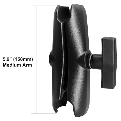 Image of Aluminum Double Socket Arm, Regular, Medium 5.9 inch | 1.5 Inches / C size / 38mm Ball Accessories, Powerful Clamp, Compatible with RAM Mount and 1.5 inches Accessories