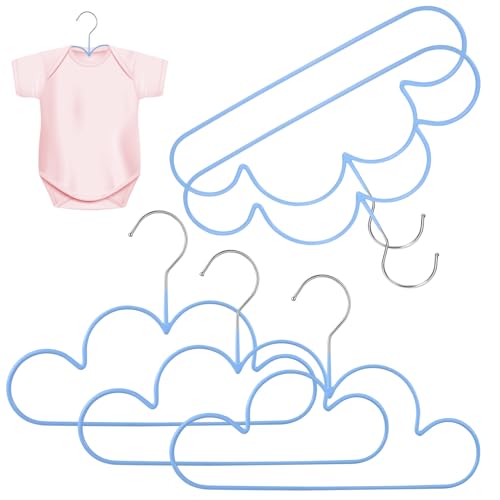 LOORGVEL 5 Piezas Perchas Infantiles Forma Nube Azul para Niña Colgadores Antideslizantes Resistentes Secado y Organización Ropa Niña Armario Multifunctional