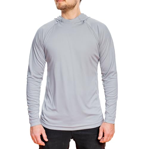 Men's Performance Fishing Hoodie Shirt Long Sleeves 100% Polyester Quick Dry, Lightweight, Breathability
