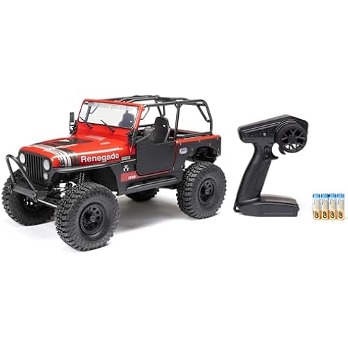 Axial RC Truck 1/10 SCX10 III Jeep CJ-7 4X4 RTR Brushed Rock Crawler, Red