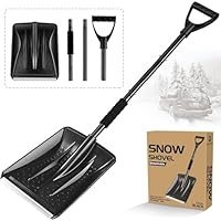 Snow Shovel for Car Driveway, Snow Shovels for Snow Removal, Lightweight Portable Adjustable Large Capacity Shovel Perfect for Garden, Camping, Snowman Playing and Emergency(New Upgrade)