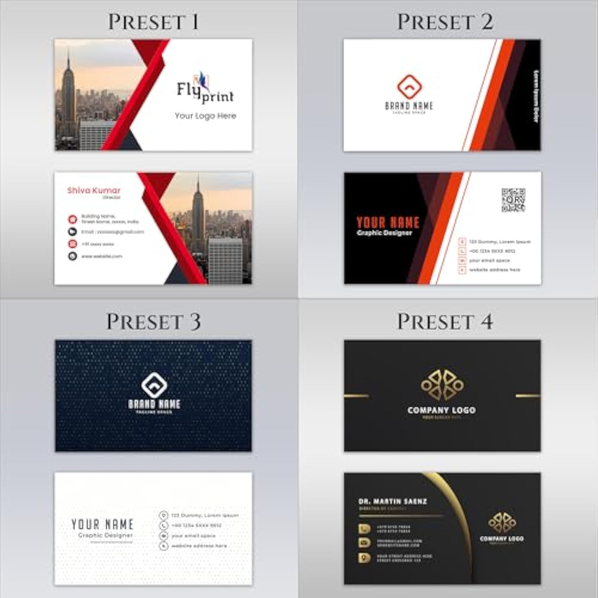 Visiting Cards, 300 GSM, Matt Finish, Two Side Printing (200 Pcs)