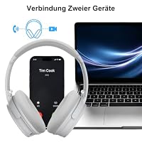 Srhythm NC25 Noise Cancelling Kopfhörer Bluetooth 5.3,Over Ear Headset mit Hi-Fi,Faltbar,Kabellos,50 Stunden Wiedergabezeit,Mikrofon,Spielmodus mit Niedriger Latenzzeit,Memory Protein Ohrmuscheln – Ansicht 7