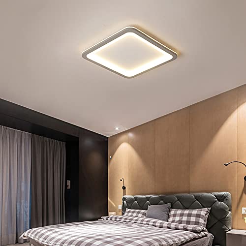 Plafonnier LED ultra-mince carré à intensité variable 3 couleurs