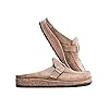 FMOGE Womens Flat Mule Sandals Summer Clogs Suede Flat Slipper Round Toe Backless Slip on Loafer Shoes Comfy Closed Toe Lady Fashion Boat Shoes #3