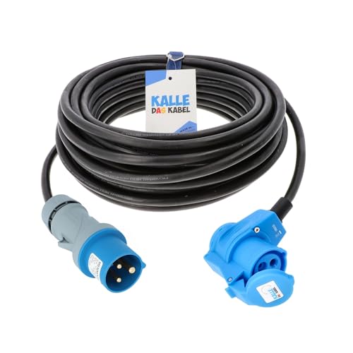 KALLE DAS KABEL CEE Verlängerung 230V Campingkabel Wohnmobil-Kabel Camping-CEE Kabel mit Camping Stecker und Winkelkupplung H07RN-F 3G 2 5mm 5 Meter