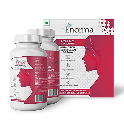 Enorma PCOD & PCOS Management Tablets | Nutraceutical for Better Hormonal & Cycle Balance | Best Suited for Reproductive Health | Hormonal Health | Net Content – 60 Tablets| By Esperer Nutrition Enorma PCOD & PCOS Management Tablets | Nutraceutical for Better Hormonal & Cycle Balance | Best Suited for Reproductive Health | Hormonal Health | Net Content – 60 Tablets| By Esperer Nutrition