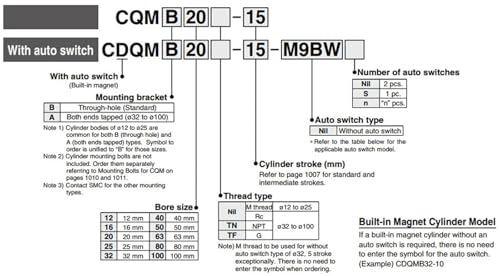 Vérin pneumatique compact CDQMA80 double effet anti rotation à course variable - 3