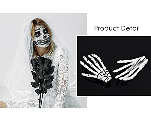 2 Pares de Pinzas de Mano Calavera Gótica Estilo Coreano miniatura 4