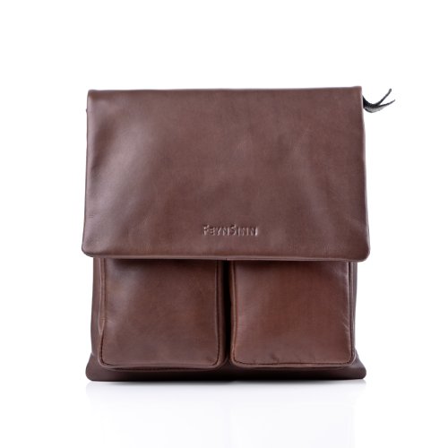 Preisvergleich Produktbild FEYNSINN Umhängetasche echt Leder NIA Schultertasche Handtasche mit Schultergurt Ledertasche Unisex braun