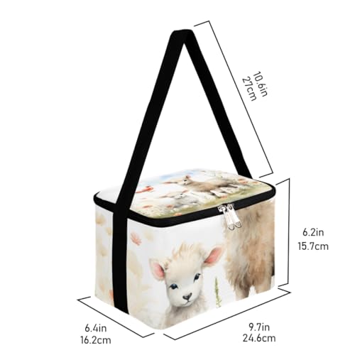 GzLeyigou Lunch Bags for Women Men 9 Cans,Alpaca Llama Bird Hot & Cold Food Delivery Bag Insulated Grocery Bag Insulated Lunch Box Nature Cooler Bag for Office Work Picnic Beach