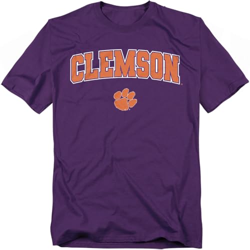 LOGOVISION Clemson University Arch Logo Secondary Unisex Adult T Shirt Purple X-Large